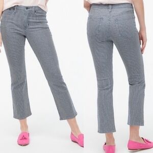 J.Crew Piper Stripe High Rise Flare Crop Jean 28 2021